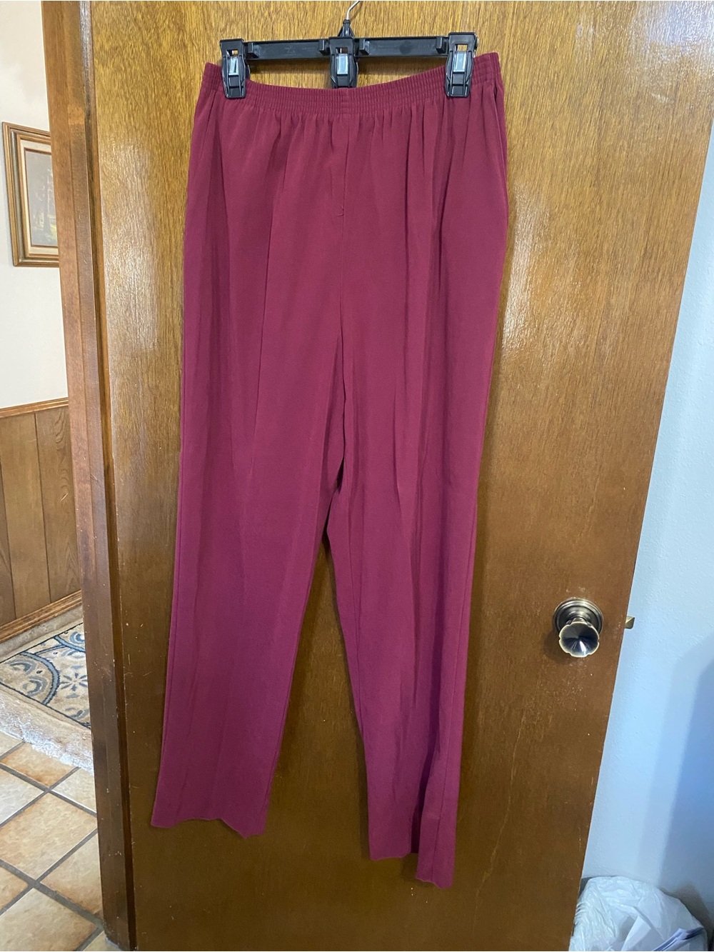 Alfred Dunner Burgundy Straight Leg Pull-On Pants Size 14